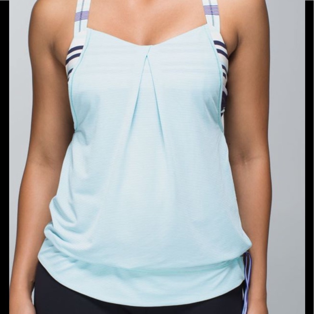 Lulul Rest Less Tank
Heathered Aqua Groovy Stripe